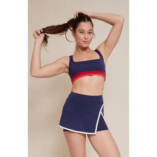 PAC 1980 Women's PAC WHISPER Active Navy Contrast Split Mini Skort