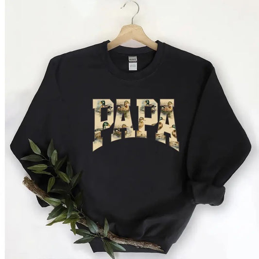 PAPA DUCK Hunting Season Graphic Vintage Mallard Duck Gift For Unisex T-shirt Hoodie Sweatshirt Pullover Cotton