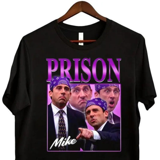 PRISON MIKE Vintage Tv Series Shirt, The OfficeSteve Carell Tshirt, Michael Scott Biatch, Office Tee, The Office, Jim, Pam, Dwight Menswear Top