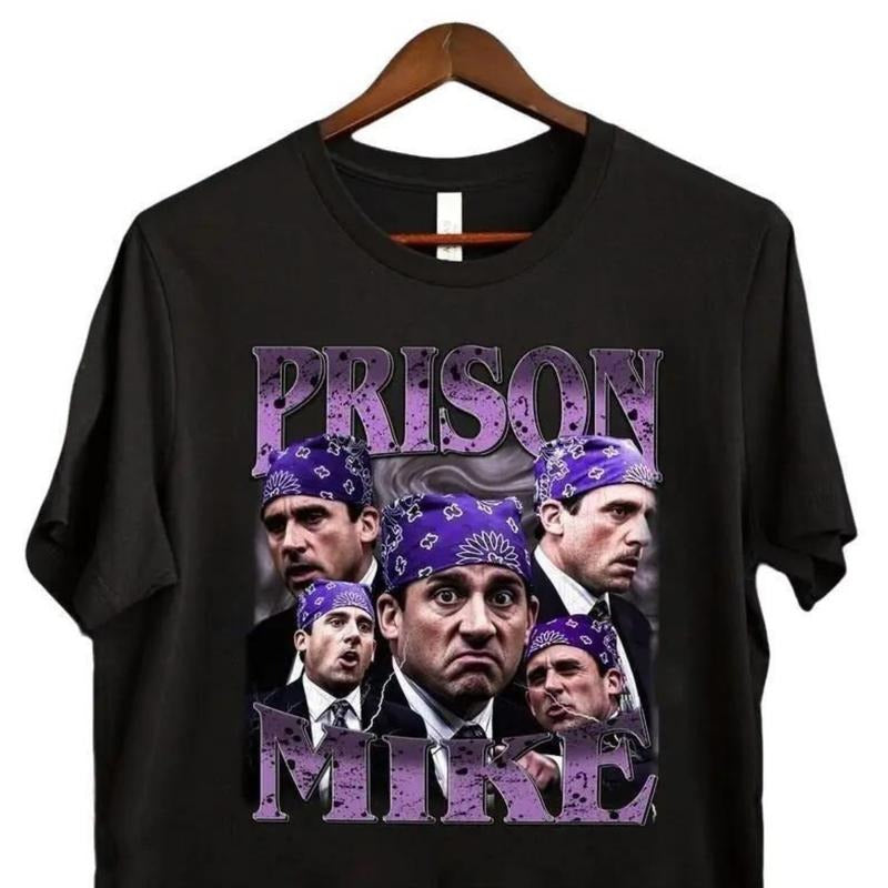 PRISON MIKE Vintage Tv Series Shirt, The OfficeSteve Carell Tshirt, Michael Scott Biatch, Office Tee, The Office, Jim, Pam, Dwight Menswear Topstyle{n002}2