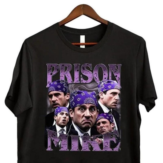 PRISON MIKE Vintage Tv Series Shirt, The OfficeSteve Carell Tshirt, Michael Scott Biatch, Office Tee, The Office, Jim, Pam, Dwight Menswear Topstyle{n002}2