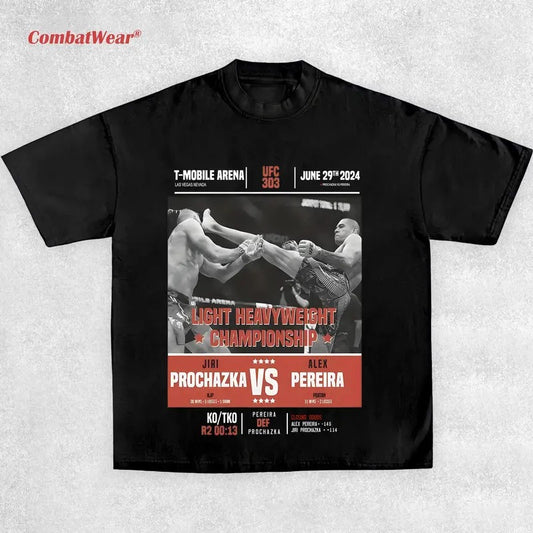 PROCHAZKA VS PEREIRA TEE, 2025 Boxing T-shirt, Fighter Tee, Sports Shirt, Vintage Boxing Tee, Graphic Boxing Champ T-Shirt, Boxing Fan Gift