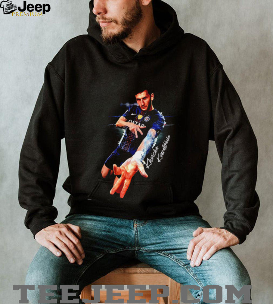 PSG Khvicha Kvaratskhelia Hip hop hand shirt