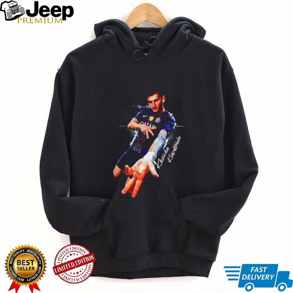 PSG Khvicha Kvaratskhelia Hip hop hand shirt