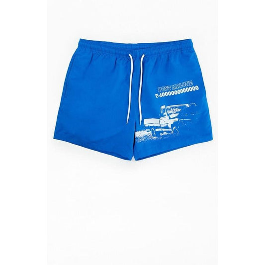 PacSun Men's Post Malone Blue 4.5" Swim Trunks