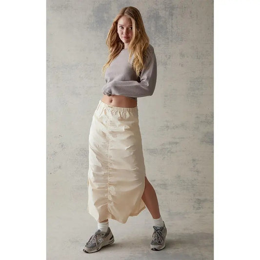 PacSun Women's Cinched Front Midi Skirt - Multicolor