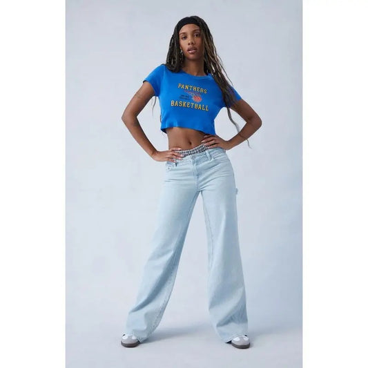 PacSun Women's Eco Light Indigo Carpenter Low Rise Baggy Jeans
