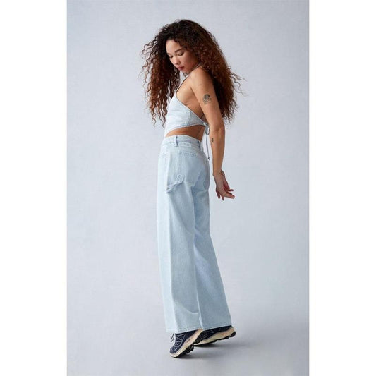 PacSun Women's Eco Light Indigo Carpenter Low Rise Wide Leg Jeans