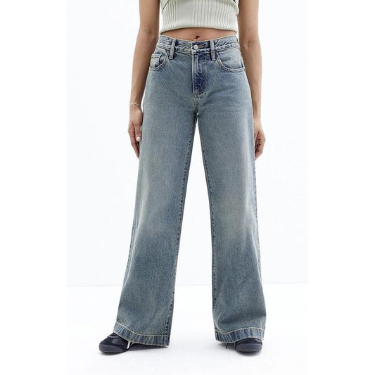 PacSun Women's Lena Medium Indigo Tint Low Rise Super Baggy Jeans