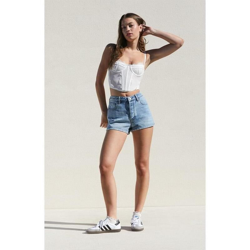 PacSun Women's Medium Indigo High Waisted Denim Festival Shorts T-Shirts, Hoodie, Sweatshirt | WearSparks.com