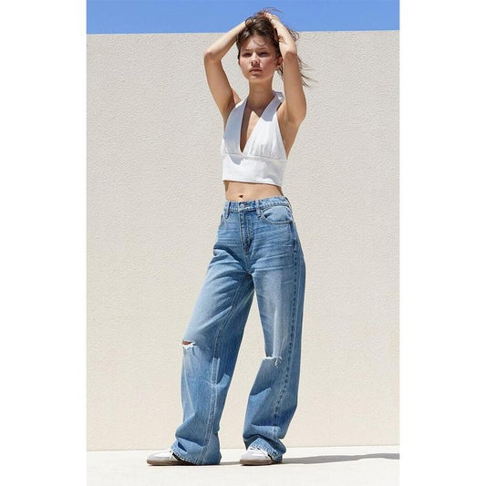 PacSun Women's Medium Indigo Ripped Boyfriend Jeans