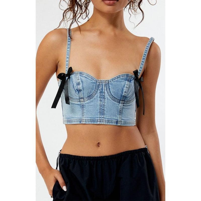 PacSun Women's Serafina Denim Corset T-Shirts, Hoodie, Sweatshirt | WearSparks.com