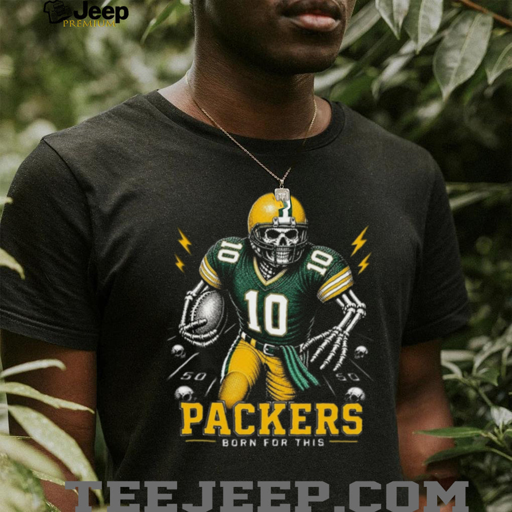Packers Football Skull Born For This Retro Vintage Game Day Gift Fans Men Women Shirt