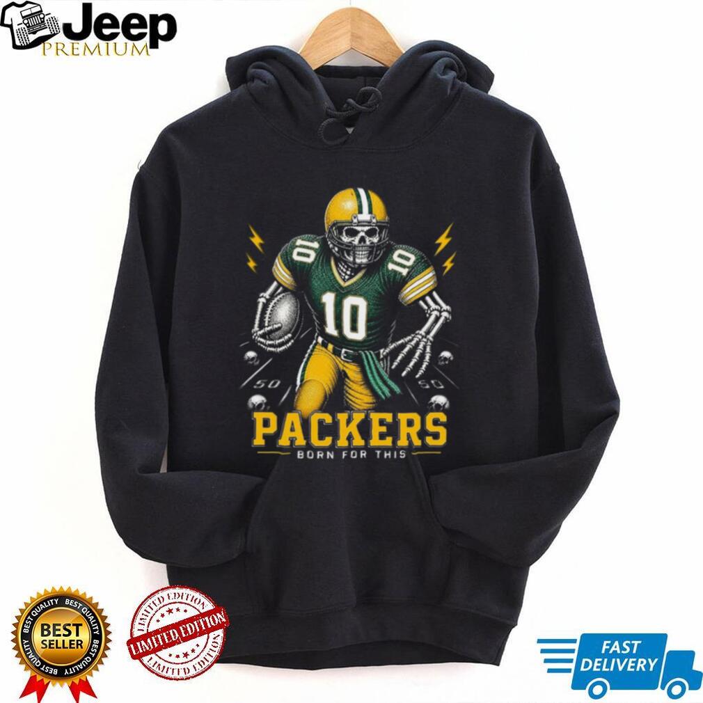 Packers Football Skull Born For This Retro Vintage Game Day Gift Fans Men Women Shirt