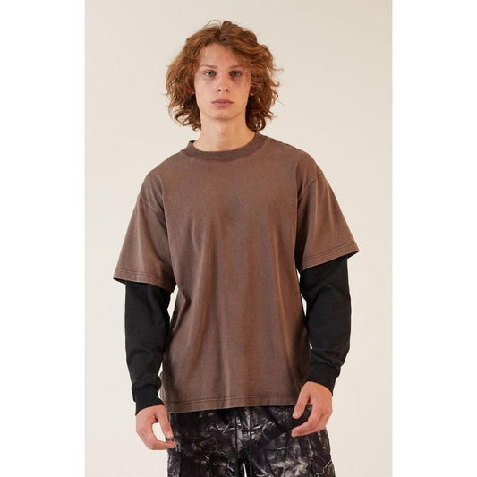 Pacsun Men's Brown Potassium Layered Long Sleeve T-Shirt