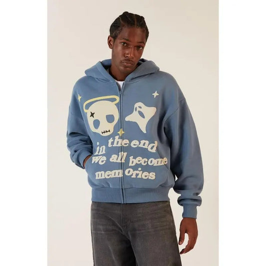 Pacsun Men's In The End Puff Graphic Zip Up Hoodie