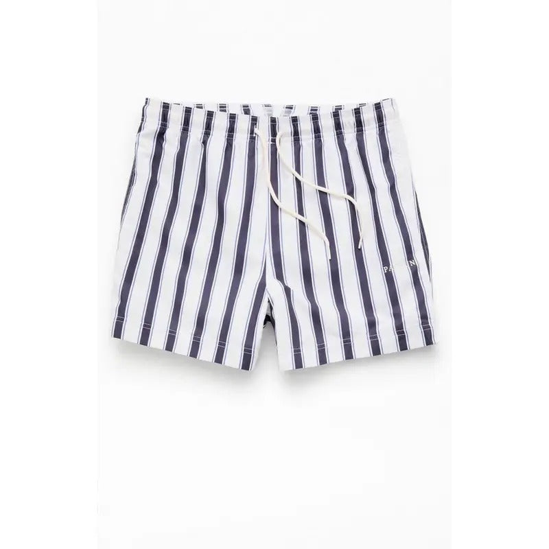 Pacsun Men's Mandarin Charcoal Striped 4.5'' Swim Trunks
