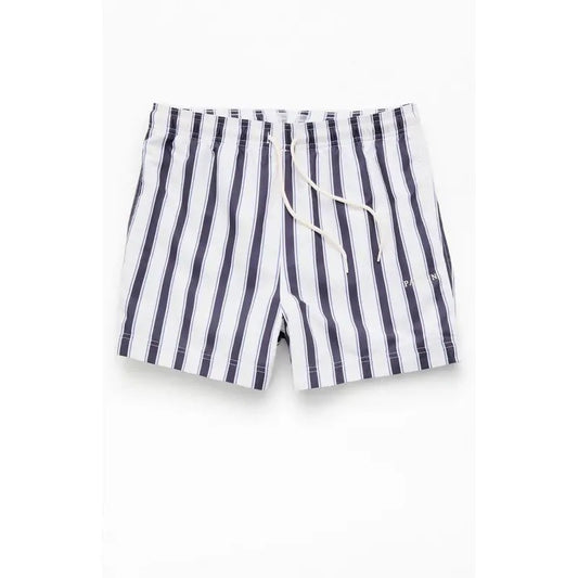 Pacsun Men's Mandarin Charcoal Striped 4.5'' Swim Trunks