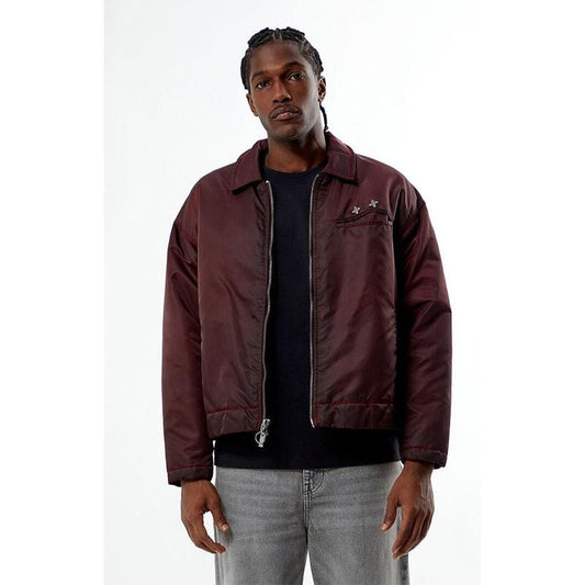 Pacsun Men's Washed Red Nylon Jacket