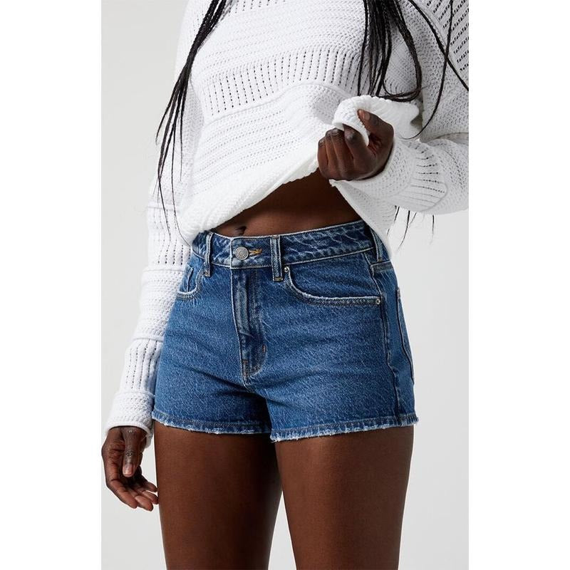 Pacsun Women's Dark Indigo Denim Mom Shorts T-Shirts, Hoodie, Sweatshirt | WearSparks.com