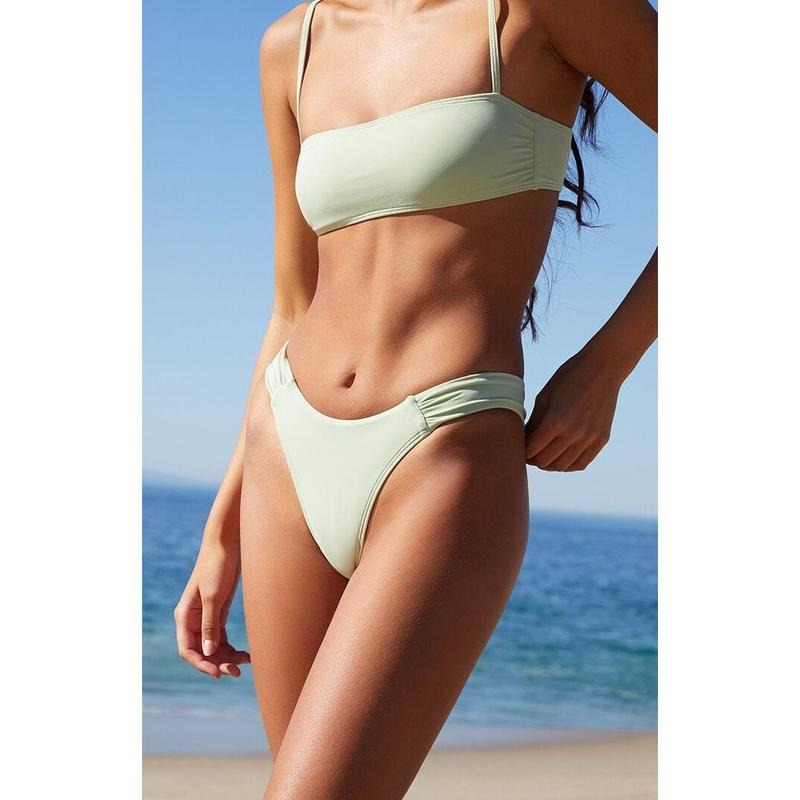 Pacsun Women's Green Evy High Cut Bikini Bottom