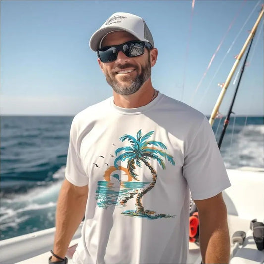 Palmyth Fishing Shirts for Men Short Sleeve T-Shirt Made in USA