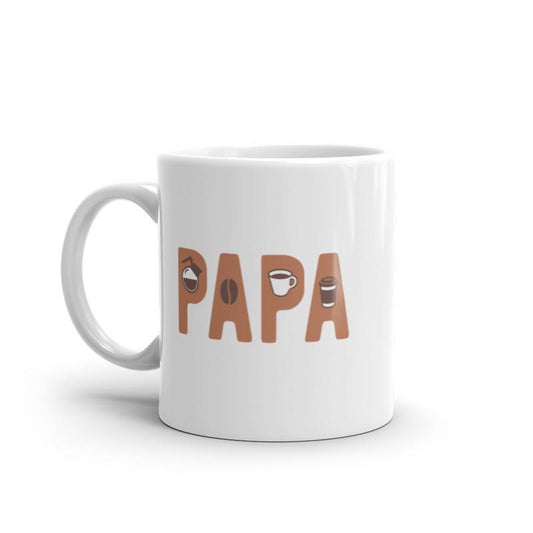 Papa Coffee Mug Funny Cool Father's Day Coffee Bean Roast Novelty Cup-11oz Funny Coffee Mugs Ceramic Printed Drinkware Cup