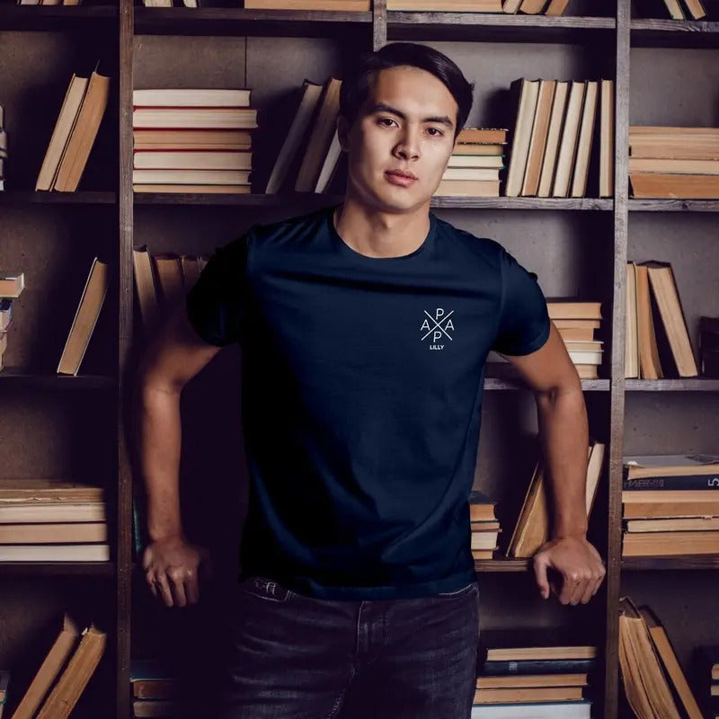 Papa Cross T-shirt Navy Personalized With Name  sweater and hoodie Sweatshirt | WearSparks.com