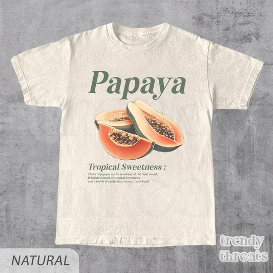 Papaya T-Shirt, Vintage Graphic Fruit Shirt, Aesthetic Fruit Shirt Boho Shirt Fruit Tee Papaya Shirt, Graphic Shirt Gift Unisex Retro Teestyle{n002}2