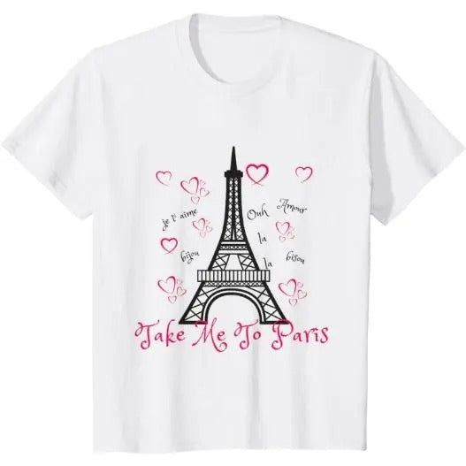 Paris Eiffel Tower T-shirt- "Take me to Paris" T-Shirt Made in USA