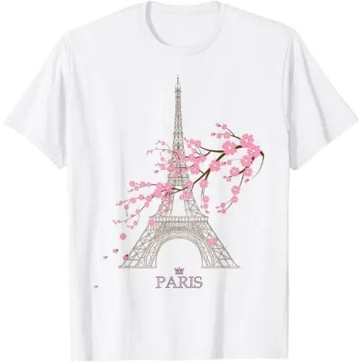 Paris Eiffel Tower the sign of Love France Parisian Home T-Shirt Made in USA