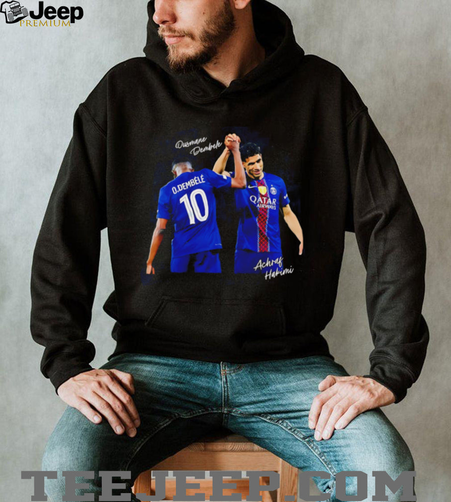 Paris Saint Germain Achraf Hakimi and Ousmane Dembele illustration shirt