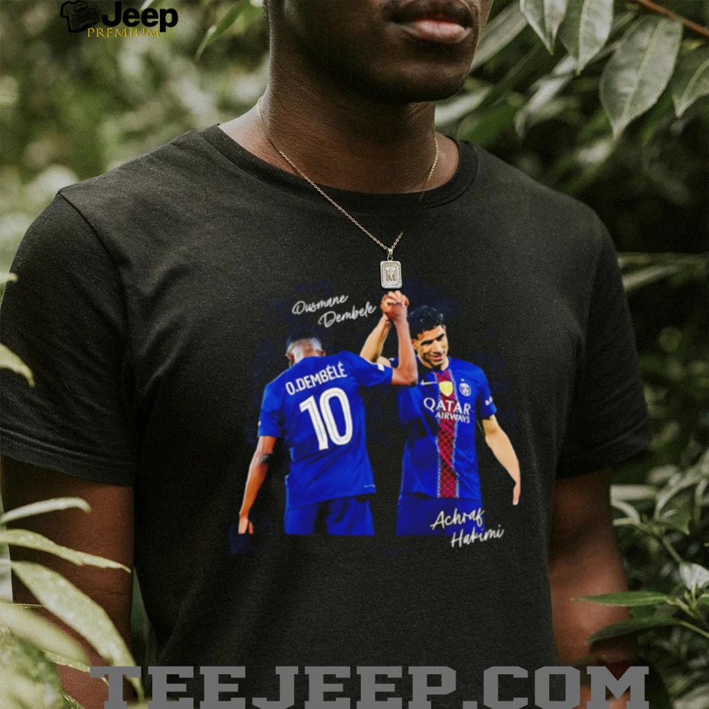 Paris Saint Germain Achraf Hakimi and Ousmane Dembele illustration shirt