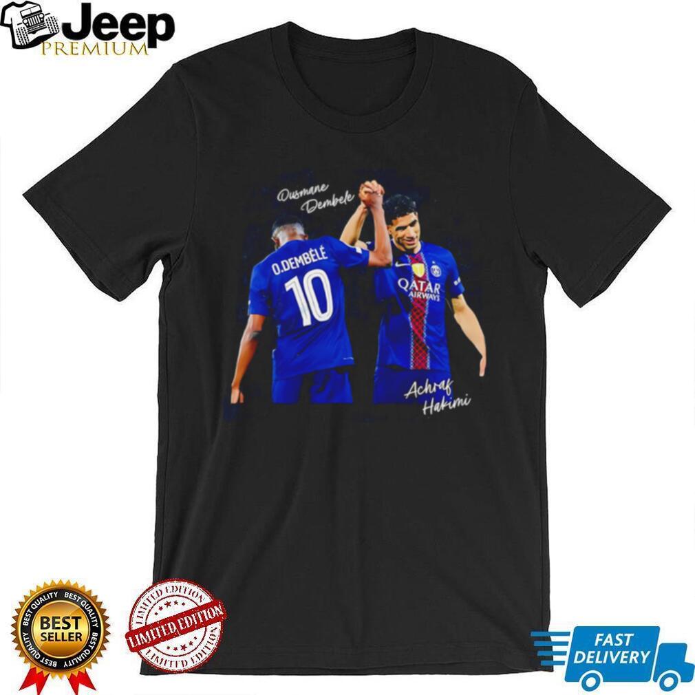 Paris Saint Germain Achraf Hakimi and Ousmane Dembele illustration shirt