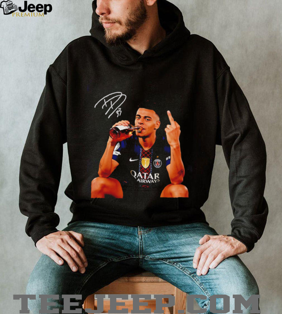 Paris Saint Germain Desire Doue Middle finger signature shirt