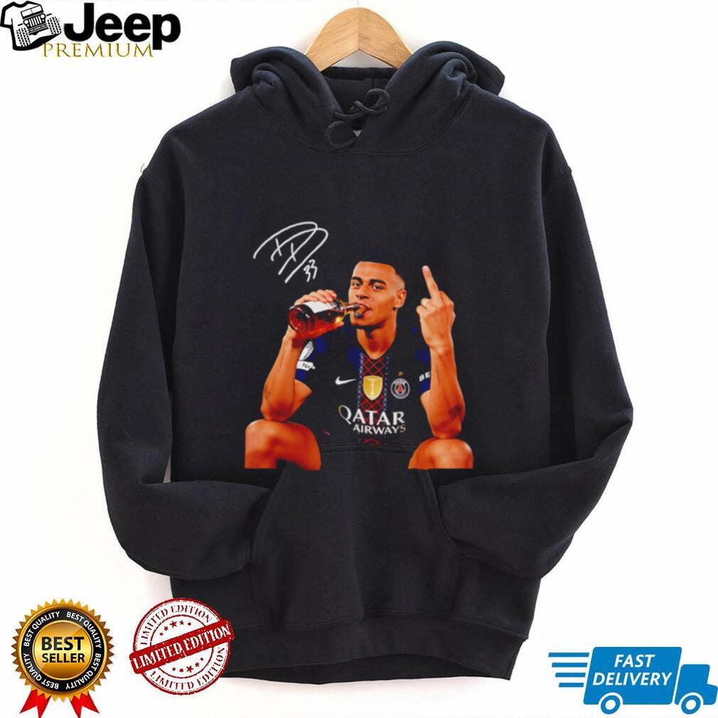 Paris Saint Germain Desire Doue Middle finger signature shirt