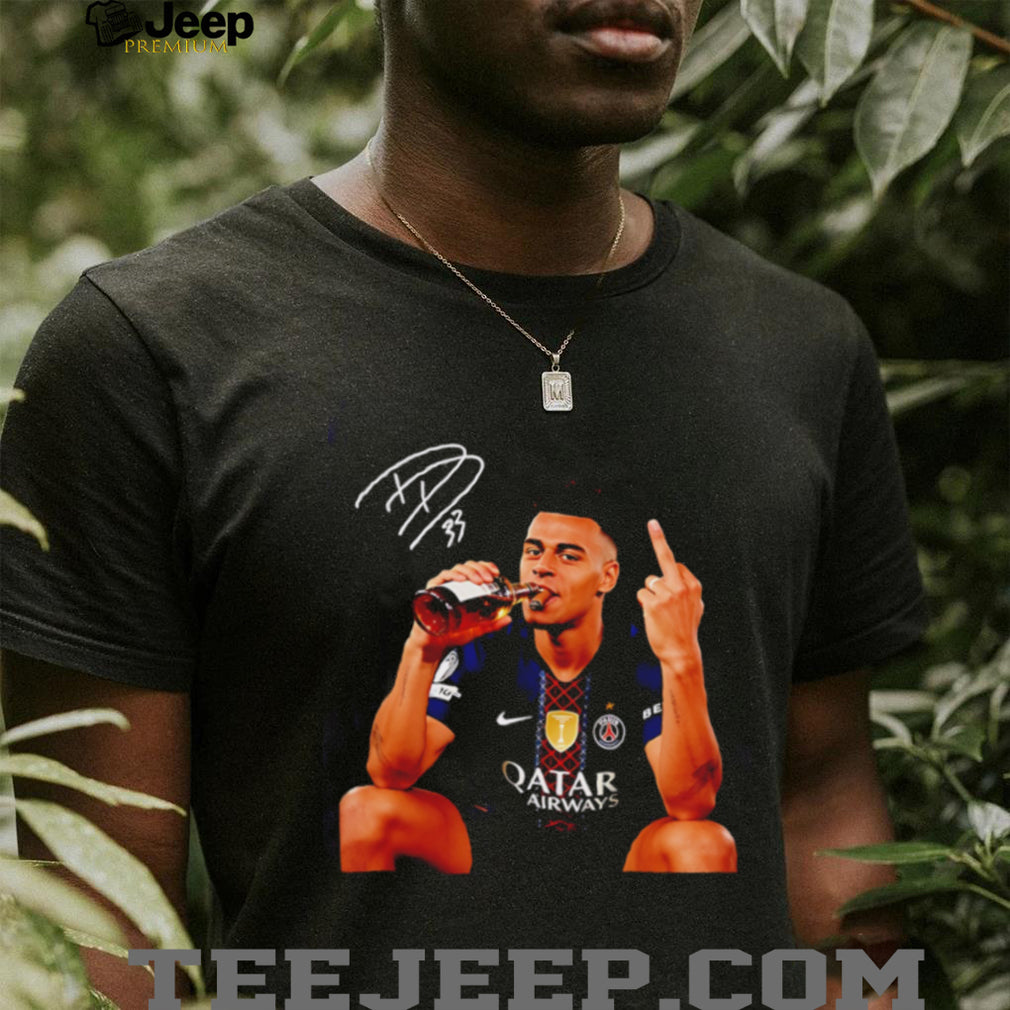 Paris Saint Germain Desire Doue Middle finger signature shirt