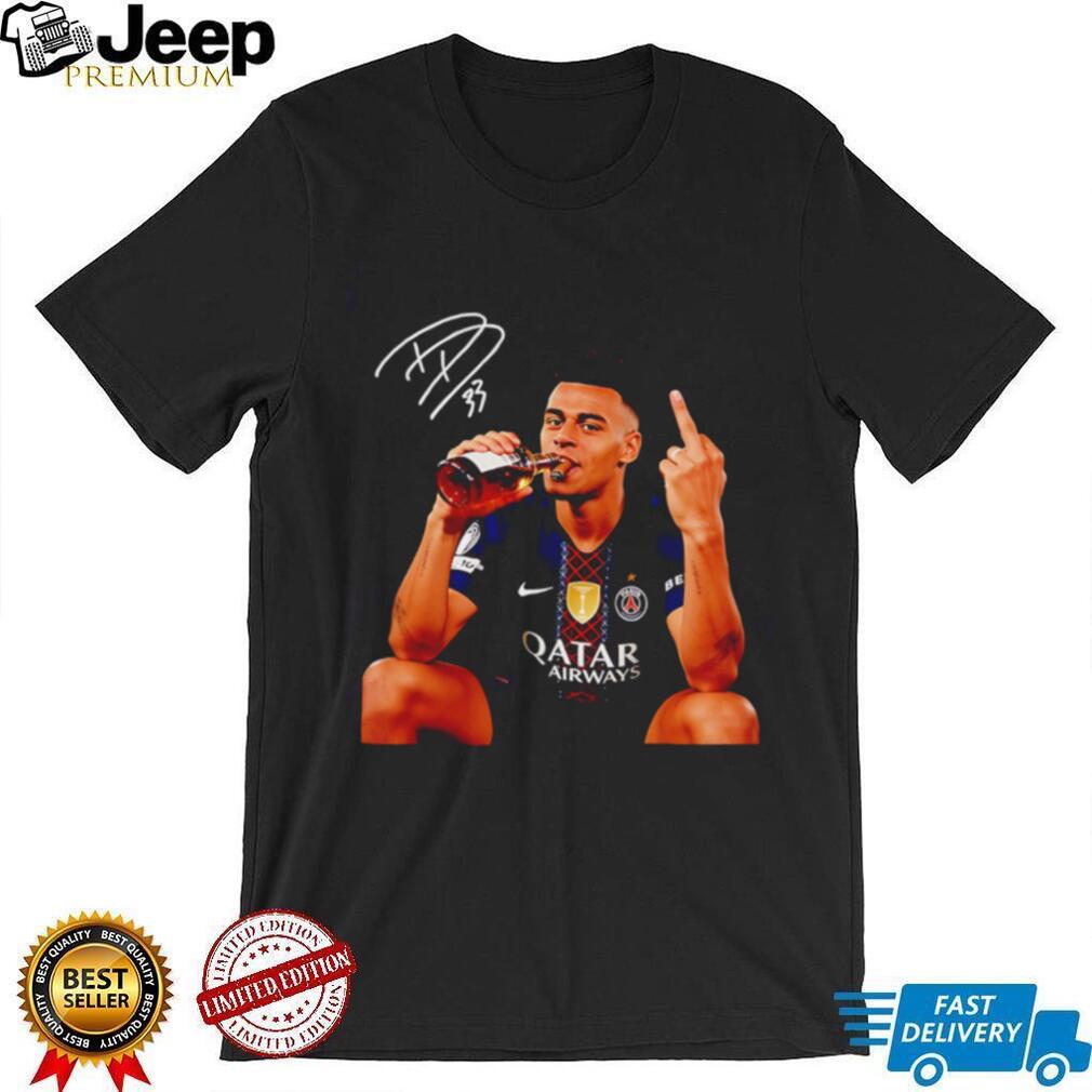 Paris Saint Germain Desire Doue Middle finger signature shirt
