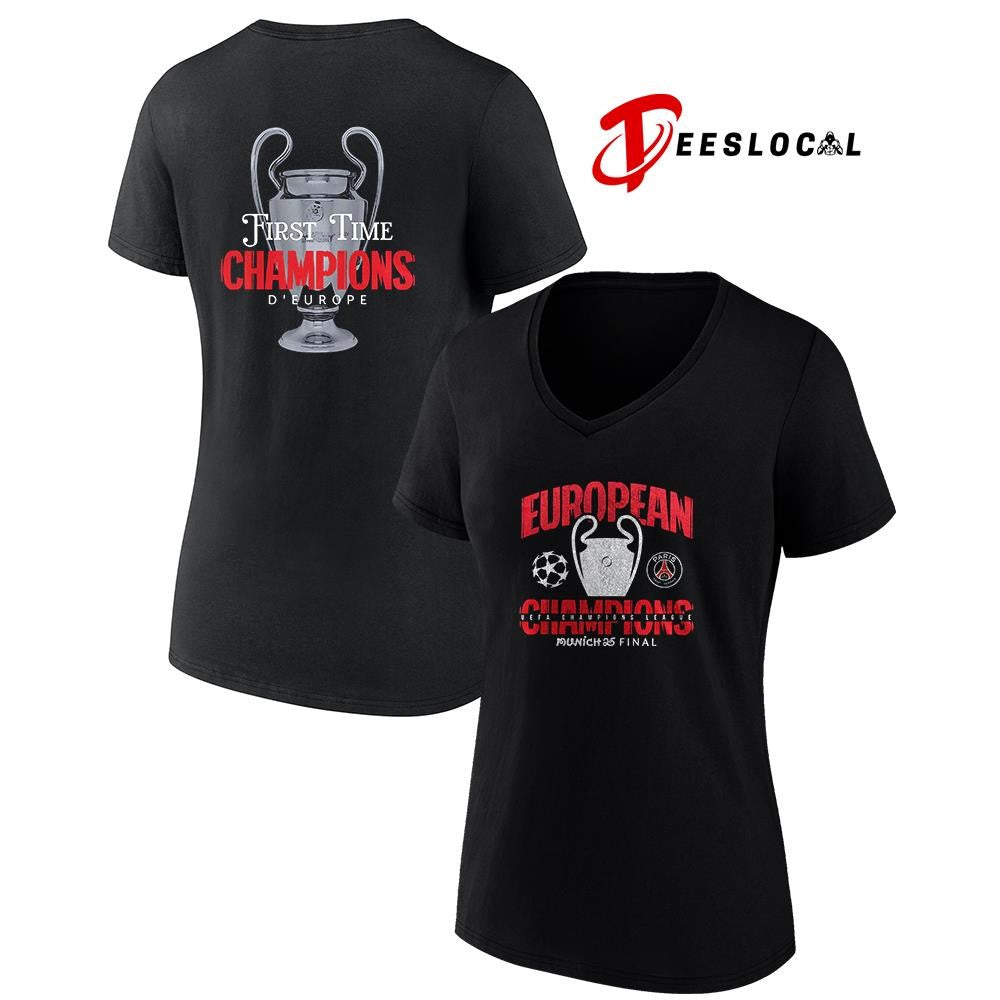 Paris Saint Germain UCL Champions first time champions D’ Europe trophy shirt