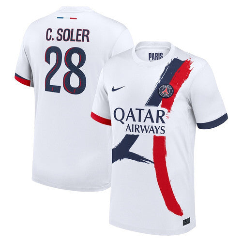 Paris #28 Carlos Soler Saint-Germain 202425 Away Men Jersey - White