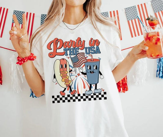 Party In The USA Shirt,4th of July Shirt,Family Matching Shirt Womenswear Clothing Top Underwear
