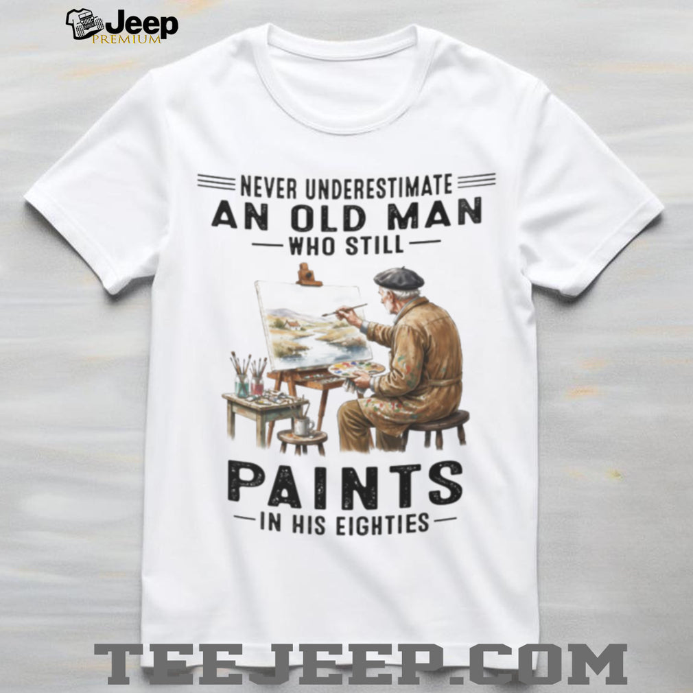 Passionate Artist Old Man Painting 80th Birthday Shirt