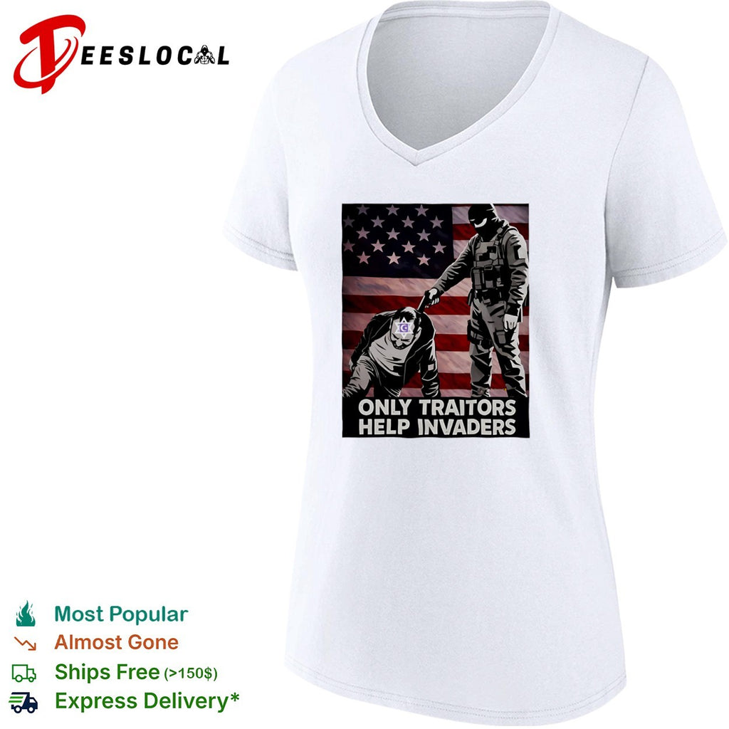 Patriot only traitors help invaders soldier flag shirt