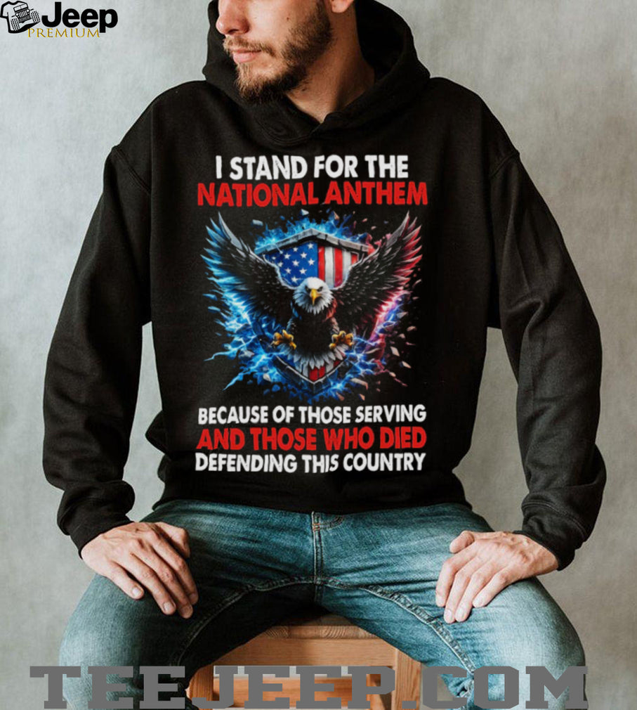 Patriotic American Eagle “I Stand For The National Anthem” T Shirt
