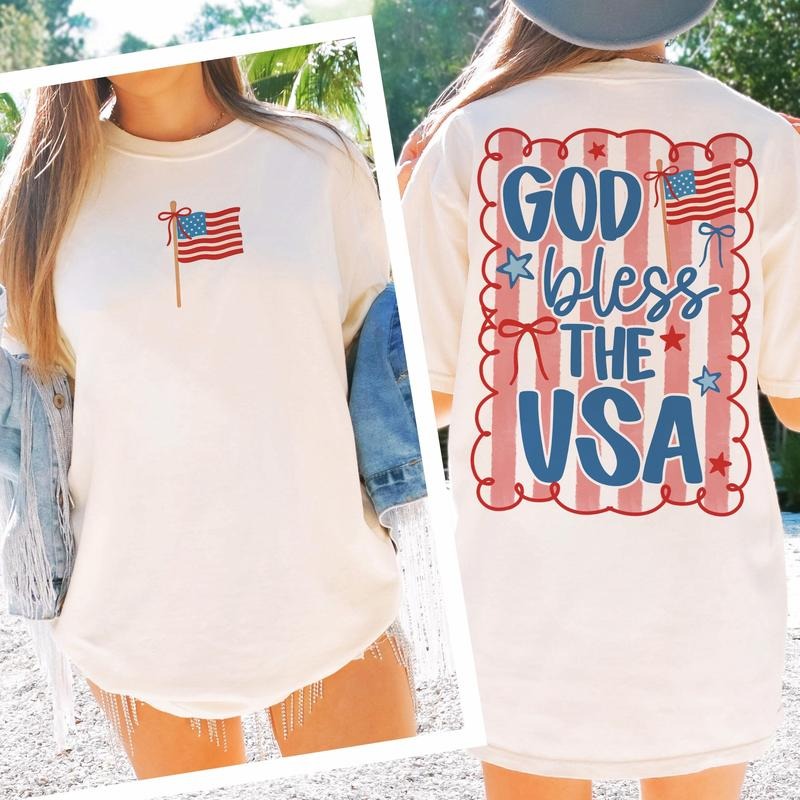 Patriotic Coquette tshirt, God Bless The USA tshirt, Red White and Blue tshirt