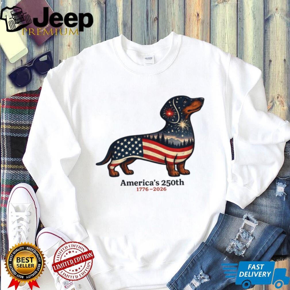 Patriotic Dachshund Dog US America 250th Anniversary Shirt