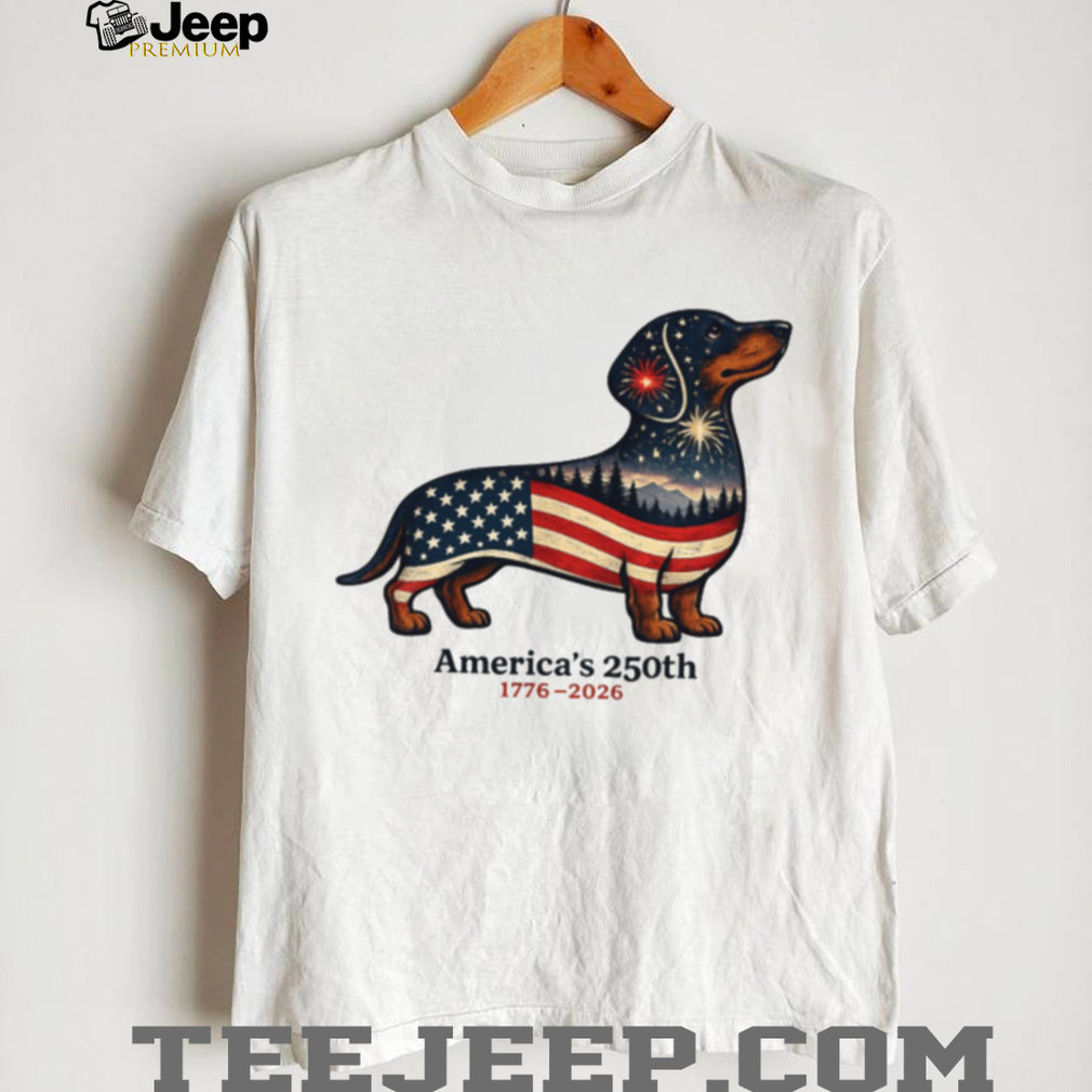 Patriotic Dachshund Dog US America 250th Anniversary Shirt