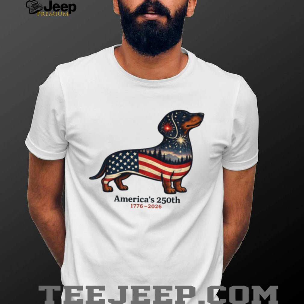 Patriotic Dachshund Dog US America 250th Anniversary Shirt
