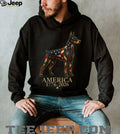 Patriotic Doberman America 1776 2026 Stained Glass Style Shirt