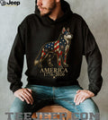 Patriotic Husky America 1776 2026 Stained Glass Style Shirt